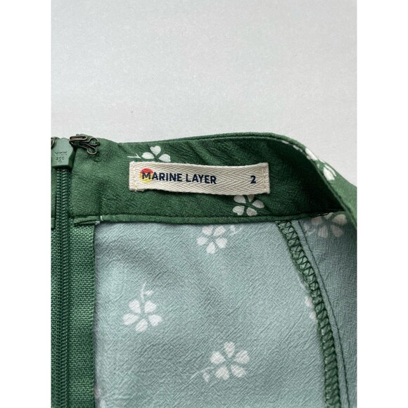 Marine Layer Womens Bonnie Mini Skirt Size 2 Green Soft & Flowy Back Zip Flirty - Picture 5 of 8